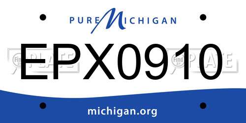 EPX0910 Michigan License Plate