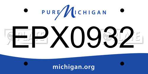 EPX0932 Michigan License Plate