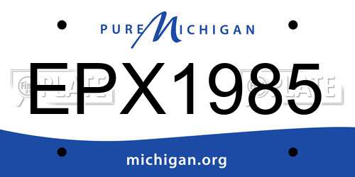 EPX1985 Michigan License Plate