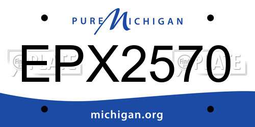 EPX2570 Michigan License Plate