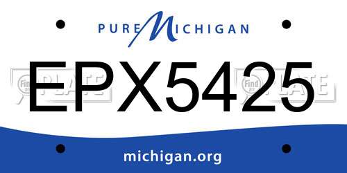 EPX5425 Michigan License Plate