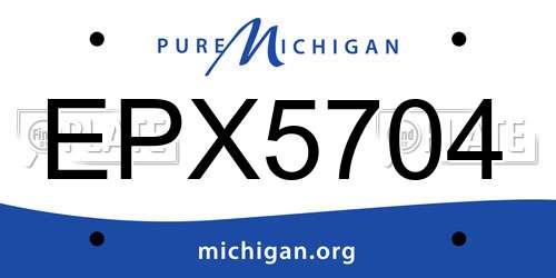 EPX5704 Michigan License Plate
