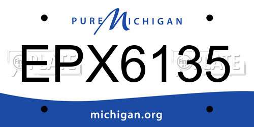 EPX6135 Michigan License Plate