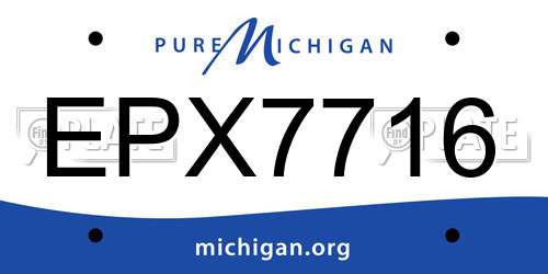 EPX7716 Michigan License Plate