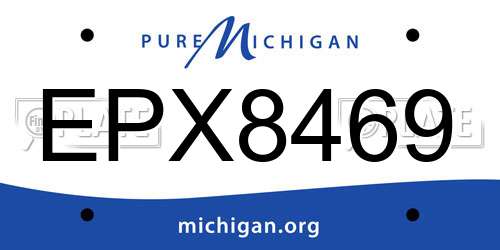 EPX8469 Michigan License Plate