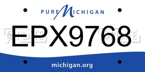 EPX9768 Michigan License Plate