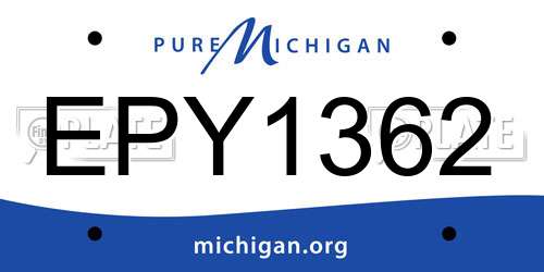 EPY1362 Michigan License Plate