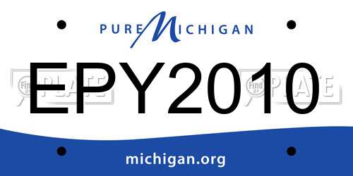 EPY2010 Michigan License Plate