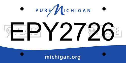 EPY2726 Michigan License Plate