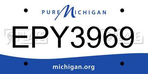 EPY3969 Michigan License Plate