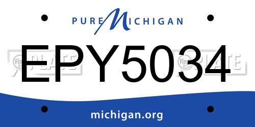 EPY5034 Michigan License Plate