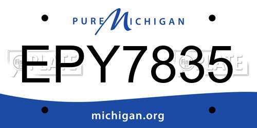 EPY7835 Michigan License Plate