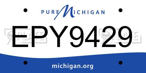 EPY9429 Michigan License Plate