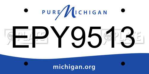 EPY9513 Michigan License Plate