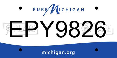 EPY9826 Michigan License Plate