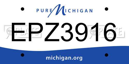 EPZ3916 Michigan License Plate