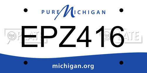 EPZ416 Michigan License Plate