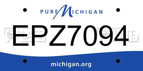 EPZ7094 Michigan License Plate