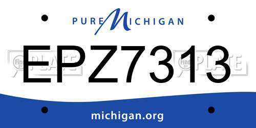 EPZ7313 Michigan License Plate