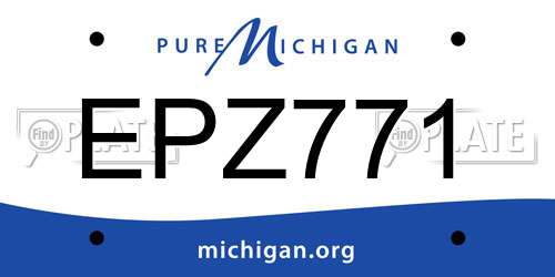 EPZ771 Michigan License Plate