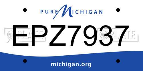 EPZ7937 Michigan License Plate