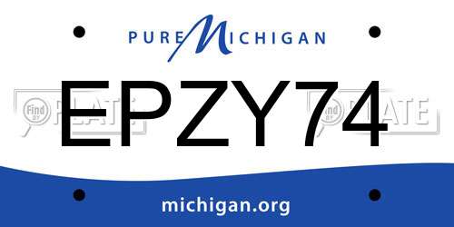 EPZY74 Michigan License Plate