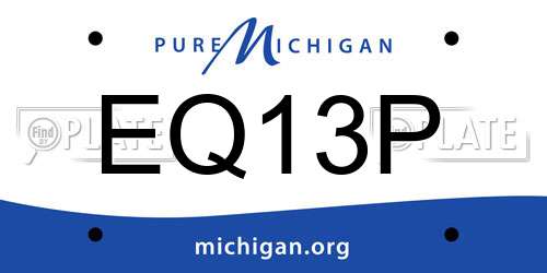 EQ13P Michigan License Plate