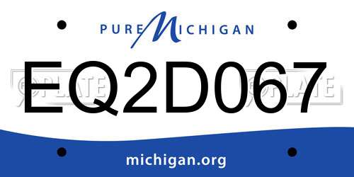 EQ2D067 Michigan License Plate