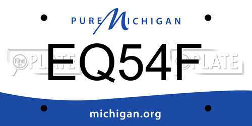EQ54F Michigan License Plate