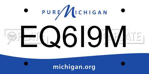 EQ6I9M Michigan License Plate