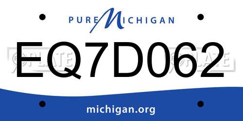 EQ7D062 Michigan License Plate