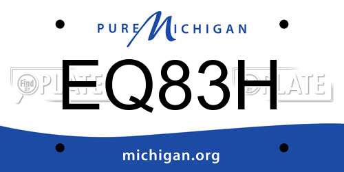 EQ83H Michigan License Plate