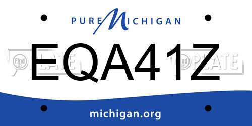EQA41Z Michigan License Plate