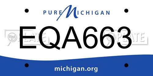 EQA663 Michigan License Plate