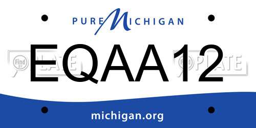 EQAA12 Michigan License Plate