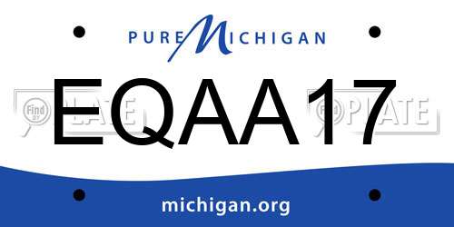 EQAA17 Michigan License Plate