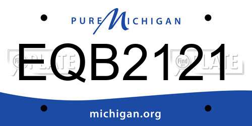 EQB2121 license plate in MI state