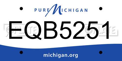 EQB5251 Michigan License Plate