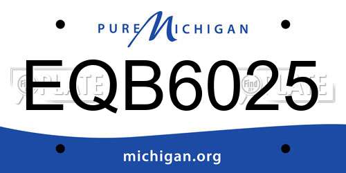 EQB6025 Michigan License Plate