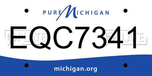 EQC7341 Michigan License Plate