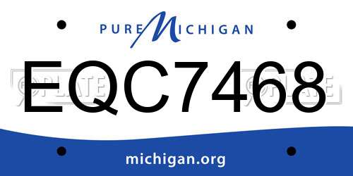 EQC7468 Michigan License Plate