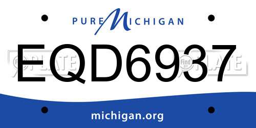 EQD6937 Michigan License Plate