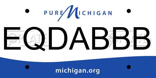 EQDABBB Michigan License Plate