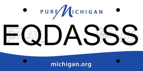 EQDASSS Michigan License Plate