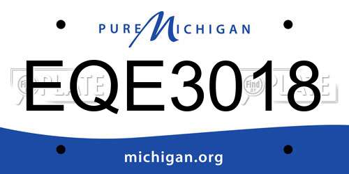 EQE3018 Michigan License Plate