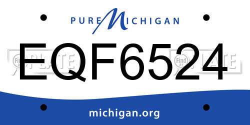 EQF6524 Michigan License Plate