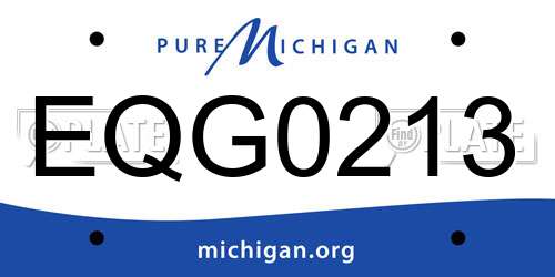EQG0213 Michigan License Plate