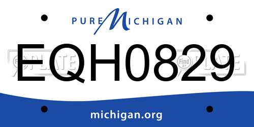 EQH0829 Michigan License Plate