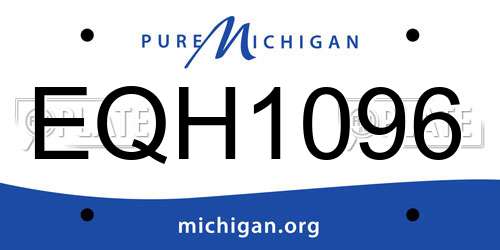 EQH1096 Michigan License Plate
