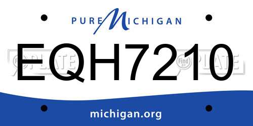 EQH7210 Michigan License Plate